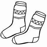 Socks Coloring Pages Sock Printable Winter Clothes Template Kids Colouring Shoes Christmas Clothing Color Clipart Outline Kid Drawing Supercoloring Rain sketch template