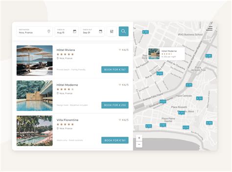 travel hotel search  map  sara isotalo  dribbble