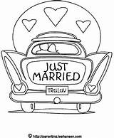Married Just Wedding Coloring Printable Clip Print Pages Car Clipart Newlyweds Link Size Click sketch template