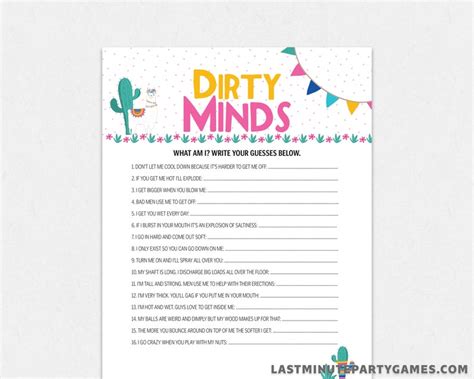 funny bachelorette game dirty minds girls night games etsy