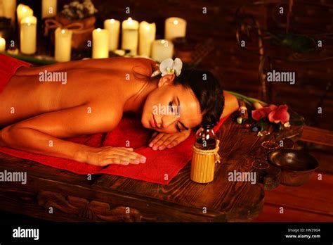 Massage Of Woman In Spa Salon Luxary Interior Oriental Therapy Stock