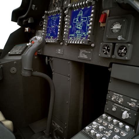 Boeing Ah 64d Apache Helicopter Cockpit 3d Model 149 Blend Lwo