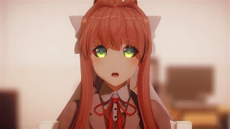 【mmd】 Monika Can T Help Falling In Love With You Dl Youtube