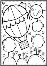 Cute Coloring Pages Hot Air Easy Summer Kids Printable Balloon Print Pond Color Drawings Spring Animal Tulamama Balloons Club Choose sketch template