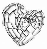 Drawings Heart Drawing Graffiti Cool Library Clipart Pencil sketch template