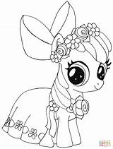 Coloring Pony Little Apple Bloom Pages Drawing sketch template