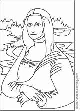 Coloring Lisa Vinci Da Mona Leonardo Pages Monalisa sketch template