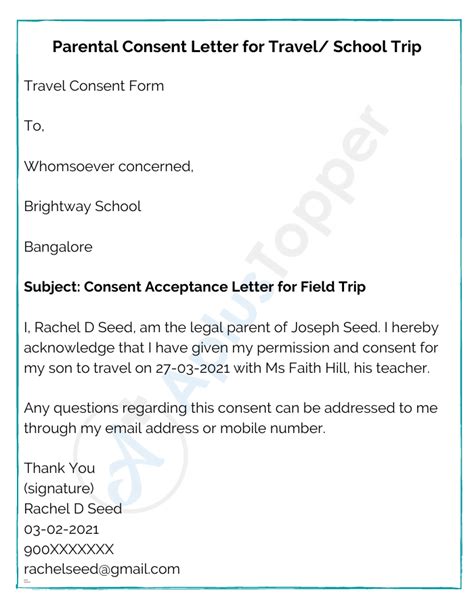 consent letter format sample    write  consent letter