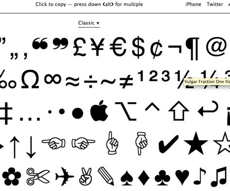 grab  favorite symbols  wingdings   print  codes