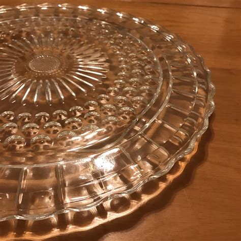 Vintage Pressed Glass Cake Plate Chairish