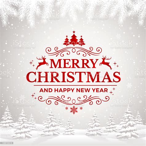 merry christmas and happy new year greeting card with