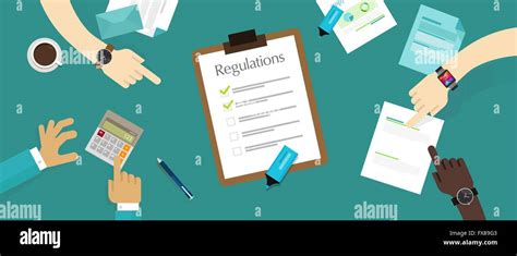 regulation law standard corporation document requirement stock vector