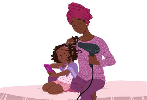 black mom and daughter pictures illustrations royalty free vector