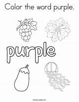 Purple Coloring Color Preschool Pages Word Activities Worksheets Twisty Book Sheets Activity Sheet Twistynoodle Noodle Books Colors Cursive Printable Toddlers sketch template