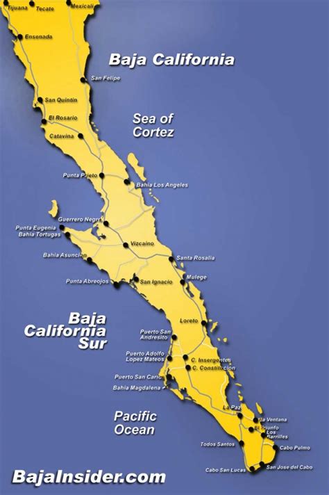 detailed baja california map  printable maps