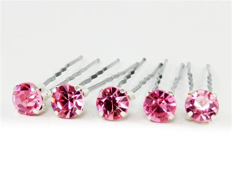 pink rhinestone hair pins pink hair jewels stranded