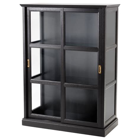 MalsjÖ Black Stained Black Stained Glass Door Cabinet 103x48x141 Cm