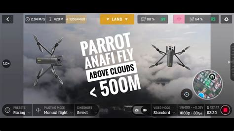 parrot anafi fly  cloud test altitude youtube