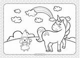 Fairy Unicorn Coloring Cute Girl Whatsapp Tweet Email sketch template