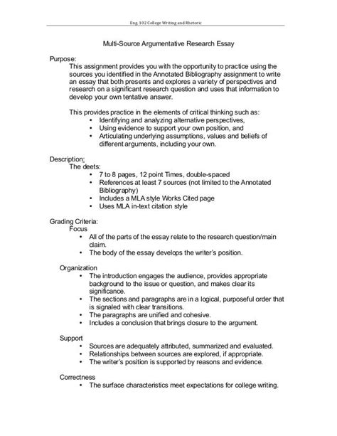 research paper assignment sheet