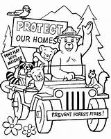 Coloring Smokey Bear Pages Fire Prevention Safety Week Colouring Kids Printable Camping Bears Sheets Color Friends Books Clipart Preschool Print sketch template