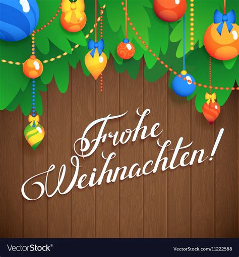 Merry Christmas Inscription In German Language Vector Image