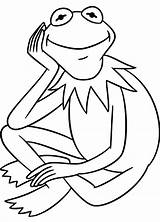 Kermit Frog Coloring Pages Sitting Muppets Drawing Print Kids Printable Colouring Color Getdrawings Procoloring Choose Board Popular sketch template