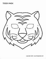 Tiger Mask Printable Coloring Templates Animal Pages Firstpalette Masks Face Template Kids Pdf Tigre Masque sketch template