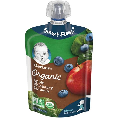 gerber  foods organic apple blueberry spinach baby food  oz pouches  count walmart
