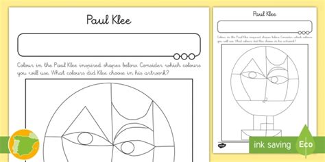 paul klee colouring page teacher
