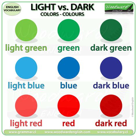light colors  dark colors  english woodward english