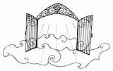 Heaven Gates Coloring Drawing Gate Clipart Stairway Pearly Clip Drawings Sketch Getdrawings Library Popular Paintingvalley Coloringhome sketch template