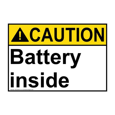 caution sign battery  ansi