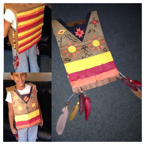 native american paper bag vest for thanksgiving