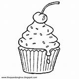 Cupcake Coloring Pages Cupcakes Colouring Cute Muffin Drawing Cake Templates Designs Cup Comments Hmmm Idea Also There Good Coloringhome sketch template