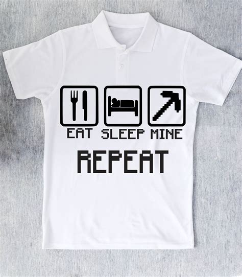 Eat Sleep Mine Repeat Svg Gamer Svg Minecraft T Shirt Svg Etsy Canada