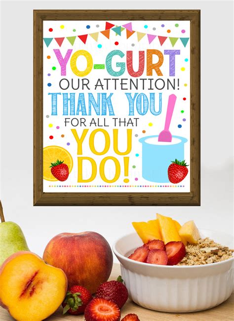 yogurt bar sign teacher appreciation week printable tidylady printables
