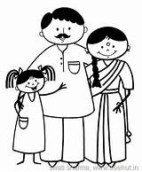 Stick Family Coloring Mother Happy Daughter Indian Figures Clipart Pages India Father Drawing People Printable Karnataka Man Getcolorings Clipartmag Clipground sketch template