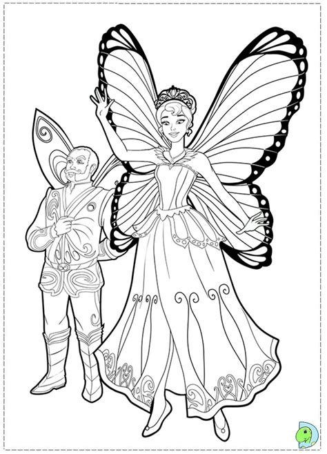 barbie mariposa   fairy princess coloring page dinokidsorg