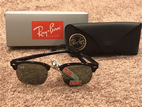 ray ban clubmaster sunglasses rb3016 black gold frame