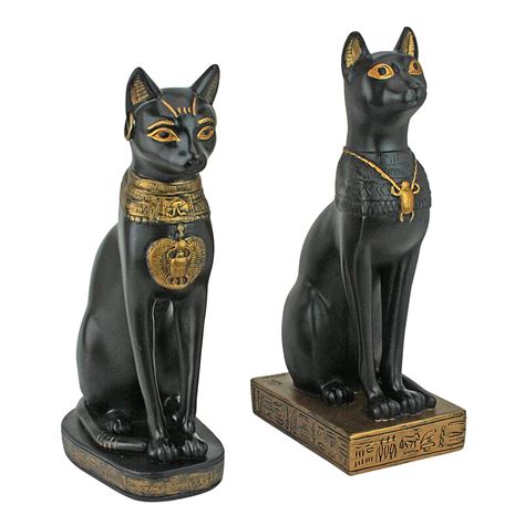 design toscano egyptian cat goddess bastet figurine in matte black