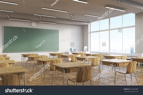 college classroom interior wooden furniture big stock illustration 464699300 shutterstock