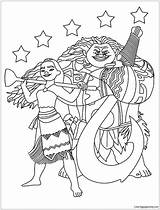 Moana Coloring Pages Maui Stars Printable Color Print Kids Cartoon Princess Coloringpagesonly Book Prints Adults Getcolorings sketch template