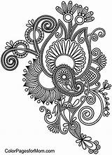 Flower Line Draw Ornate Paisley Hand Coloring Pages Traditional Original Ukrainian Style Adult Stock Decorative Adults Drawing Designs Getcolorings Search sketch template