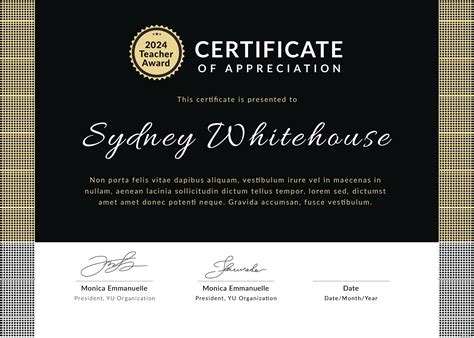 teacher appreciation certificate template