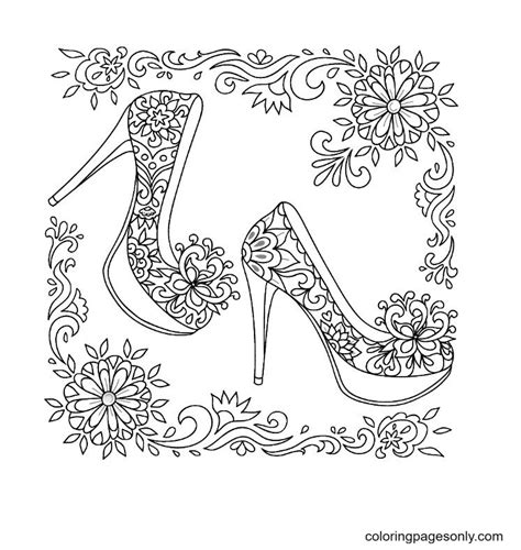 high heel shoes coloring page  printable coloring pages