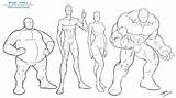 Proportions Superheroes Poses sketch template