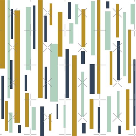 interrupted lines mid century modern minimalist abstract pattern  mint blue  golden