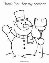 Coloring Snowman Thank Pages Christmas Present Clipart Merry Color Winter Print Template Drawing Mom Twistynoodle Noodle Clip Library Para Imagenes sketch template