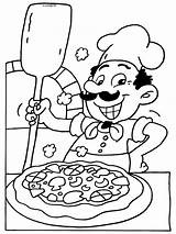 Kleurplaten Pizzabakker Kleurplaat Pizzaria Knutselen Drinken Kok Maker Bakker Ideeën Bezoeken Oficios Downloaden Uitprinten sketch template